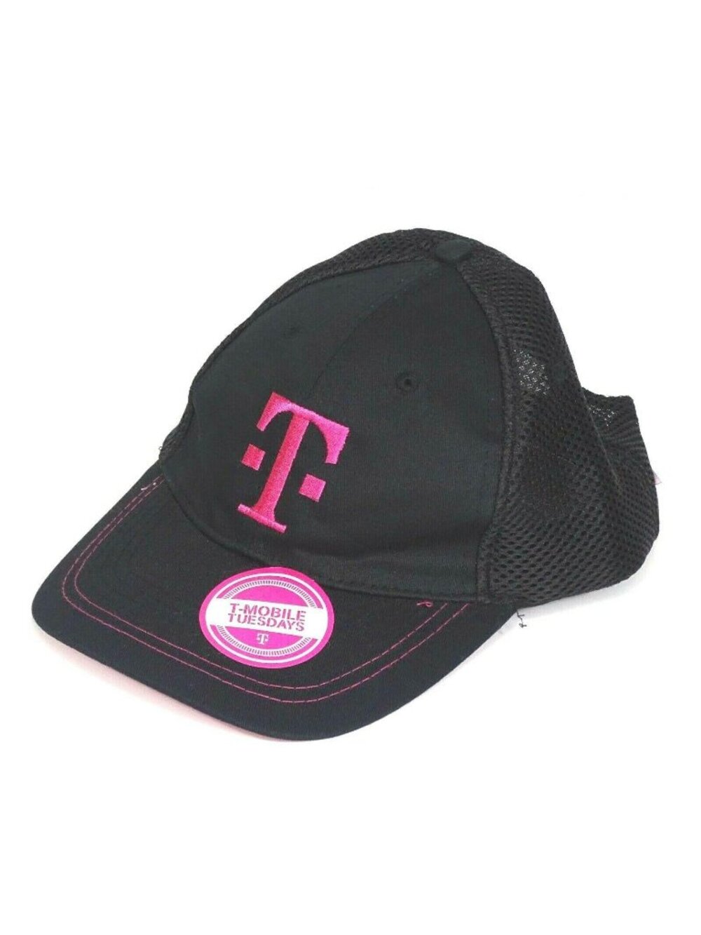 T-Mobile Tuesdays Baseball Cap Strap Back Men Women Black Hot Pink Mesh